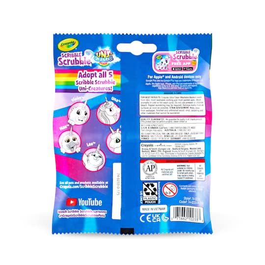 Assorted Crayola® Scribble Scrubbie® Uni-Creature, 1pc.